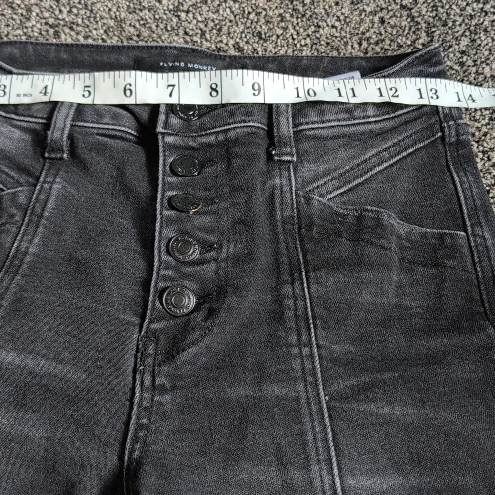 Flying Monkey Black High-Rise Flared Jeans W/Front Seam 27 - Picture 8 of 11